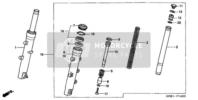 Honda NSS250 2002 Fourche avant pour un 2002 Honda NSS250